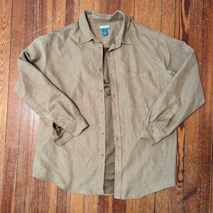 Oversized 90s Faux Suede Button Down